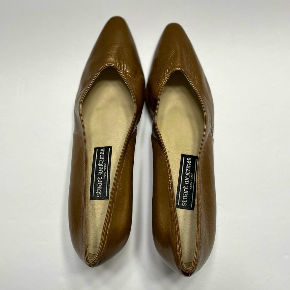 Stuart Weitzman Women’s Gold Metallic Embellished Comfortable Pumps Size 9.5